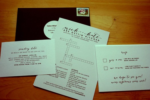 Crossword Puzzle Wedding Invitations