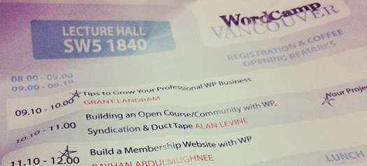 Program for WordCamp Vancouver 2012
